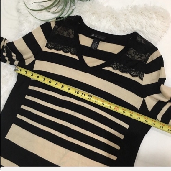 Lane Bryant Black and Cream Striped Sweater - Picture 5 of 6